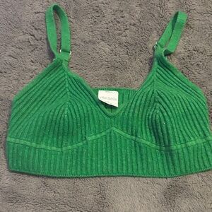 Zara Vibrant Green Ribbed Bralette